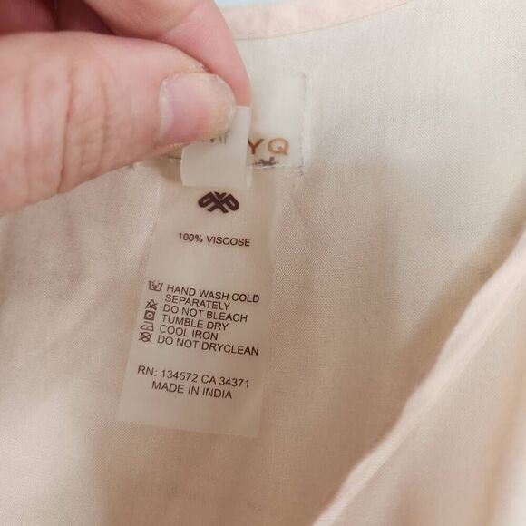 Pilyq Pink Swim Cover Up Sleeveless V-Neck Tiered Maxi Dress Size M/L - Picture 13 of 13